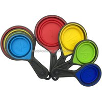 Colorful Collapsible Silicone Measuring Cups, Measuring Cups and Spoons Set