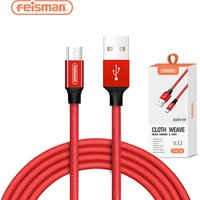 Feisman Top Quality Braided 2A Fast Charging Cable for iPhone Charger Cable With Retail Package