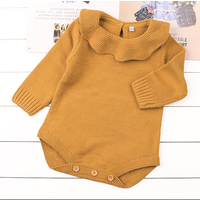 Plain Knitted Long Sleeve Romper