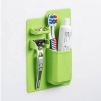 Silicone Toothbrush Holder / Strong Suction Bathroom Organizer / Wall Mounted Toothbrush Razor Holder