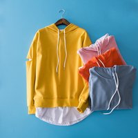 False Two Piece Pullover Hoodie