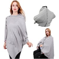 Plain Color Nursing Cover Scarf Poncho Breastfeeding Multi Use Organic Cotton Baby Car Seat Cover Canopy And Nursing Cover