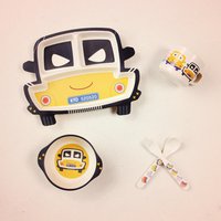 Popular car shape bamboo fiber kids dinner set/dinnerware sets /tableware sets