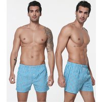 Woven Grid Beach Boxer Shorts
