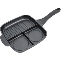 Stocked Multifunction Non-Stick 3 in 1 Frying Pan Grill Fry Oven Meal Skillet BBQ Barbecue Plates Eggs Steak Breakfast Pan