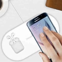High Quality Elegant Aluminium Dual 2 in 1 Wireless charger / Wholesale Heecavs Brand QI Wireless Charger Stand Pad