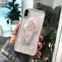 New Arrival Women Girl Soft TPU Case Epoxy Ice Cream Mobile Phone Case Smart Phone Back Cover Case For iPhone X