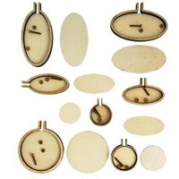 7 Piece Wooden Mini Embroidery Hoop Set