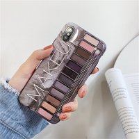 For iPhone X/XR/ XS Case, Stylish Luxury Fashion Eye Shadow Clear Makeup Cover Phone Shell Case
