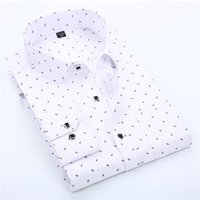 Classical Men's spring and autumn slim printed fashion long sleeved dress shirts