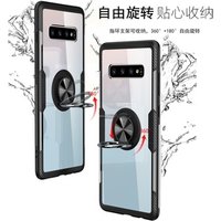 for Samsung galaxy S10/S10 plus transparent finger ring cell phone cases PC shockproof magnetic back cover for S10 E wholesales