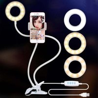 Beauty ring light clip mobile phone holder usb led flash selfie light
