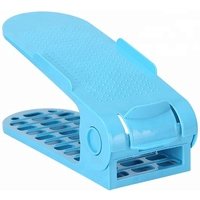 Wholesale Adjustable Plastic Shoe Slot Organizer with double layer