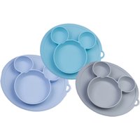 Waterproof dinner baby food plate, new product children silicone baby dish with bowl, eco friendly silicone sution plate