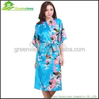 Faux Silk Kimono Satin Robe