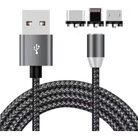 SKW 3 in 1 Type C Micro Lightning Magnetic USB Charging Cable
