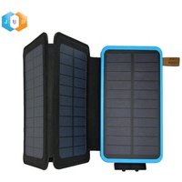 2019 Top-Rated Outdoor Portable 10000mAh Foldable Solar Power Bank JD-T16, Cell Phone 4 Solar Panel 10000mAh Charger OEM ODM