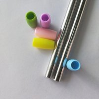 multi colors high quality silicone tip mouth for wide diameter for boba stainless steel drinking straws