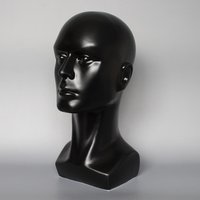XINJI Black Realistic Male Mannequin Head for Wig & Accessory Display