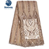 Bestway Beaded & Sequin French Tulle Lace Fabric