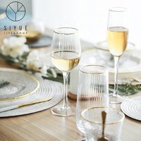 Gold Rim Lead Free Crystal Wine Goblet