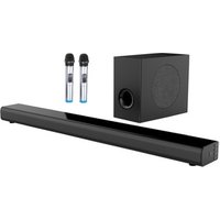 Dual Wireless Microphone 2.1Subwoofer Bluetooth 4.0 Home Theater Speaker System Sound Bar