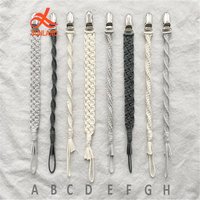 W1651 Gift for Baby Gold Shimmer Keychain Macrame Pacifier Clip