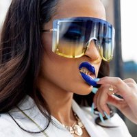 S9046 Womens new big frameless sun glasses 2019 fashion gradient lens eyeglasses