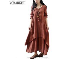 Casual Loose Cotton Linen Maxi Dress
