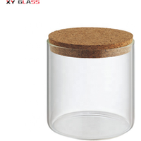 Modern Borosilicate Glass Storage Jar with Cork Lid