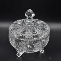 Pedestal Crystal Glass Sugar or Candy Bowl Lid