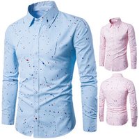 Slim Fit Long Sleeve Casual Plain Shirt
