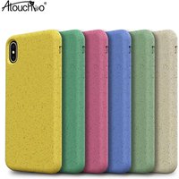 OEM Recycled Material Eco-Friendly for Apple iPhone X / Xs Slim Soft Touch Matte TPU+WHEOEM STRAW Protective Mobile Case Cover