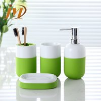 Ceramic Bathroom Accessory Set Silicone Grip