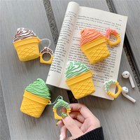 For AirPods Case Cute 3D Cherry strawberry Ice Cream Earphone Case For Airpods 2 Silicone Protect Cover