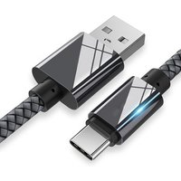 25cm 1m 2m 3m USB Type C Data Charger Cable For Samsung OnePlus LG USB-C Android Phone Fast Charging Nylon Wire