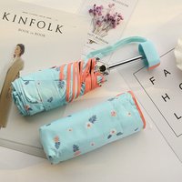 Cute Creative Floral Umbrella Rain Women five-Folding Umbrellas Female Sunny Parasol Lovely Paraguas Mini Pocket Umbrella