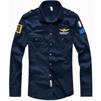Plus Long Sleeve Slim Fit Pilot Shirt