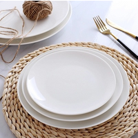 Hotel Used White Round Ceramic Dinner Plate Porcelain Flat Plate