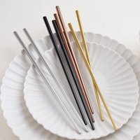 Stainless Steel Chopsticks Titanium Plated Silver & Gold & Rose Gold Metal Chopsticks