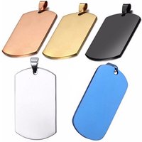 size 49*28*1.8mm Wholesale cheap Square pendant charms stainless steel simple design dog tags for pets jewelry DTP007