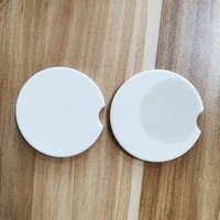 Wholesale Sublimation Absorbent Stone Cup Holder Blank Sandstone Ceramic Car Coaster For Sale