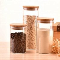 Small Borosilicate Glass Jar Bamboo Lid