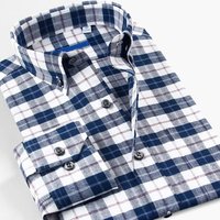 Cotton Flannel Plaid Slim Fit Shirt