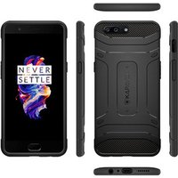 KAPAVER Solid Black Shockproof Slim Case for OnePlus 5