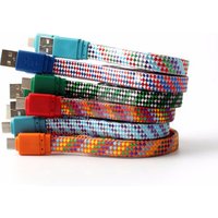 2017 Noodles Cable USB 3.1 Nylon Braided 1m/ 3ft Flat USB Charging Cable For iPhone 6, 7, 8, X