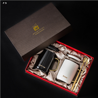 Procelian Ceramic Mug Gift Set Lid Spoon