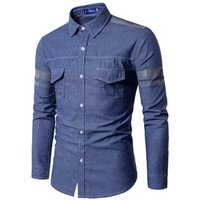 Washed Denim Long Sleeve Jean Shirt