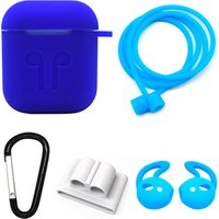 Protective Airpod Silicone Cover Case + Buckle + Anti Lost Silicone Holder + Anti Lost Strap + Earbuds for Airpod