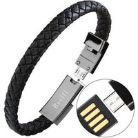 Top Quality 20cm Leather Braided Bracelet Data Charging Line USB Cable For Apple For Android For Type C